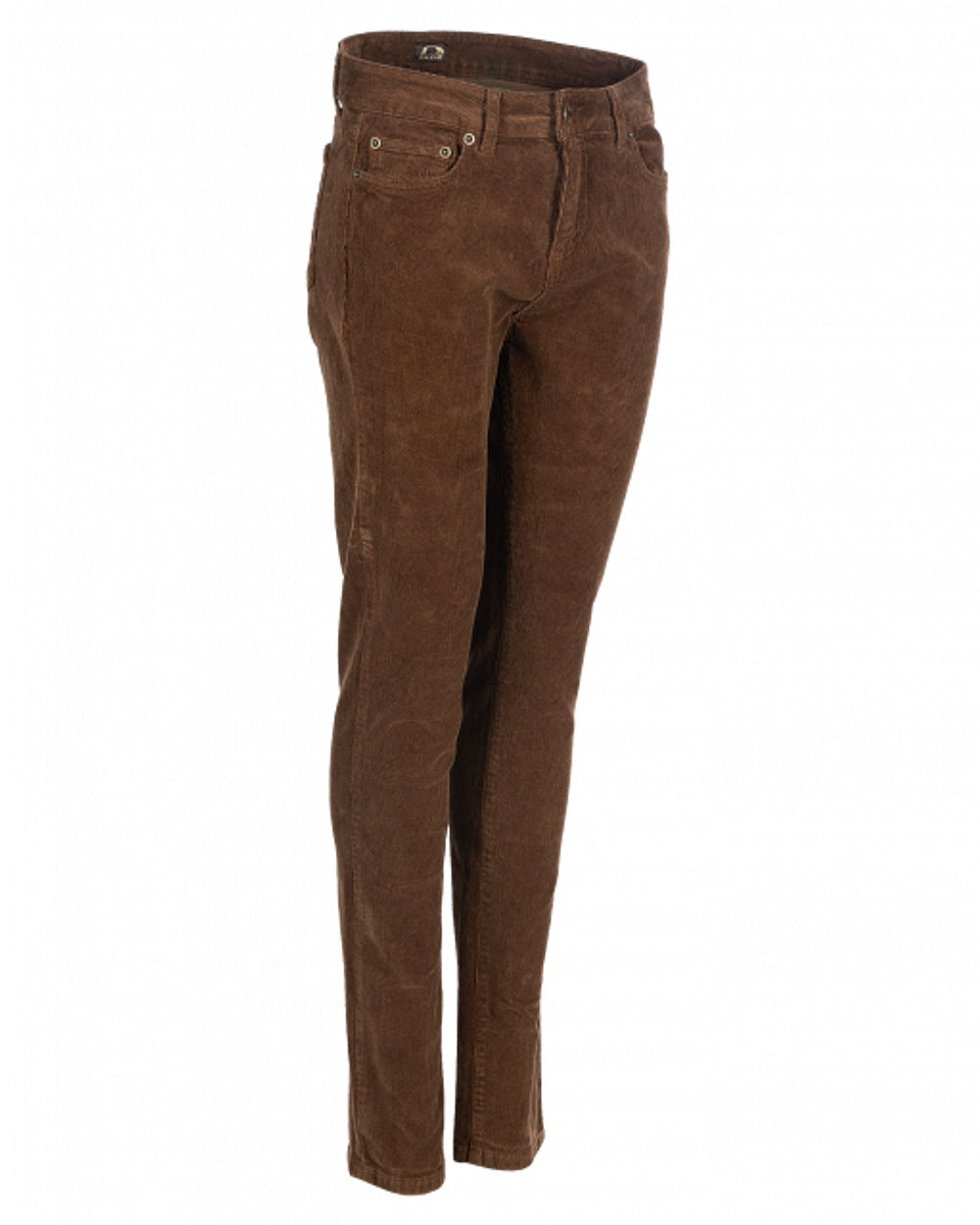 Brown Coloured Baleno Valentine Ladies Corduroy Trousers on white background 