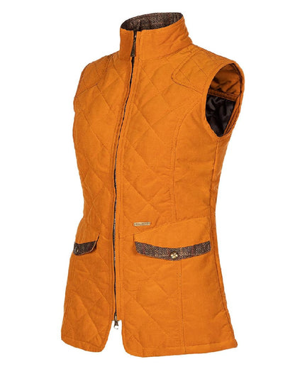 Caramel Coloured Baleno Womens Chester Quilted Bodywarmer on white background  