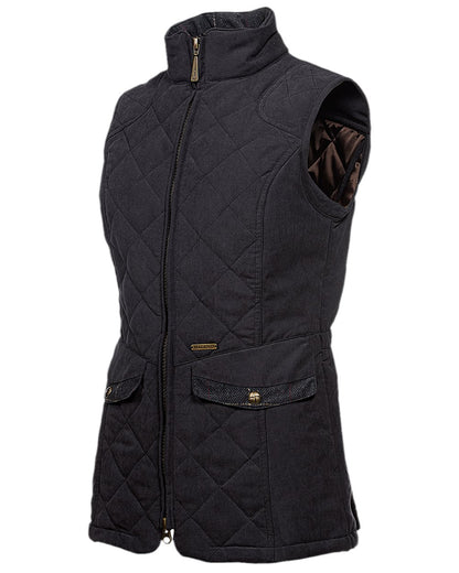 Dark Navy Coloured Baleno Womens Chester Quilted Bodywarmer on white background  