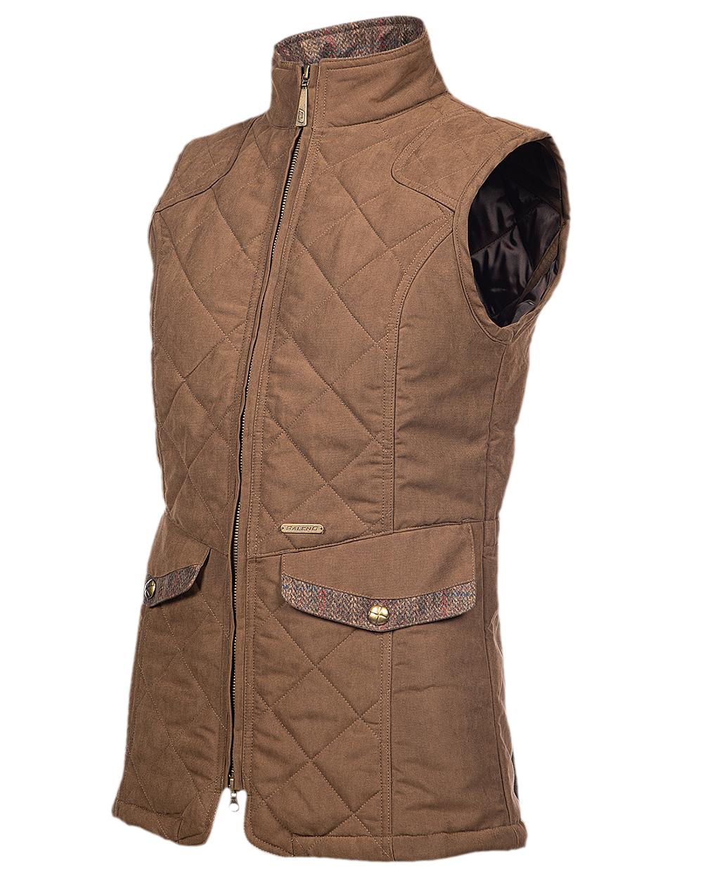 Earth Brown Coloured Baleno Womens Chester Quilted Bodywarmer on white background  