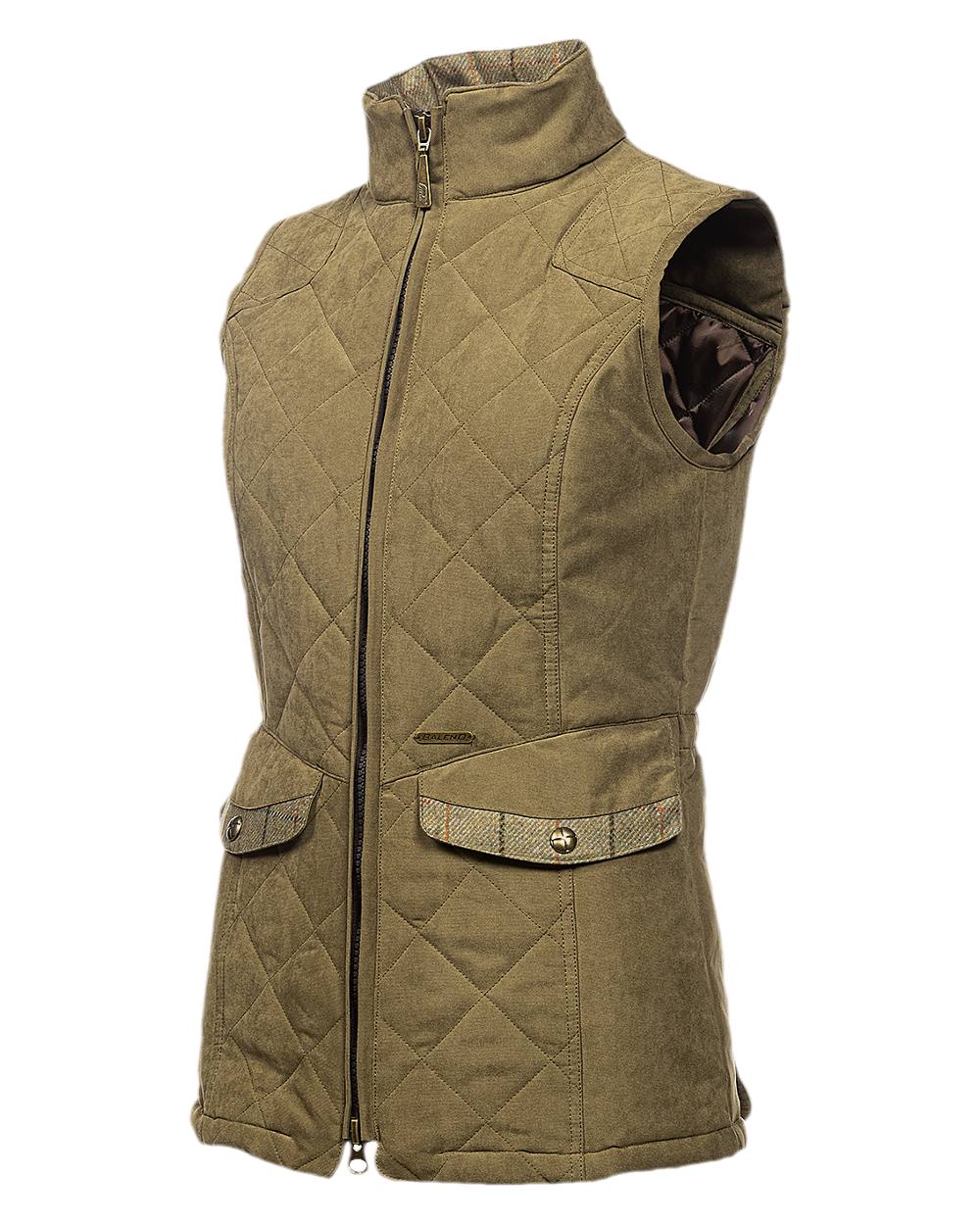 Light Khaki Coloured Baleno Womens Chester Quilted Bodywarmer on white background  