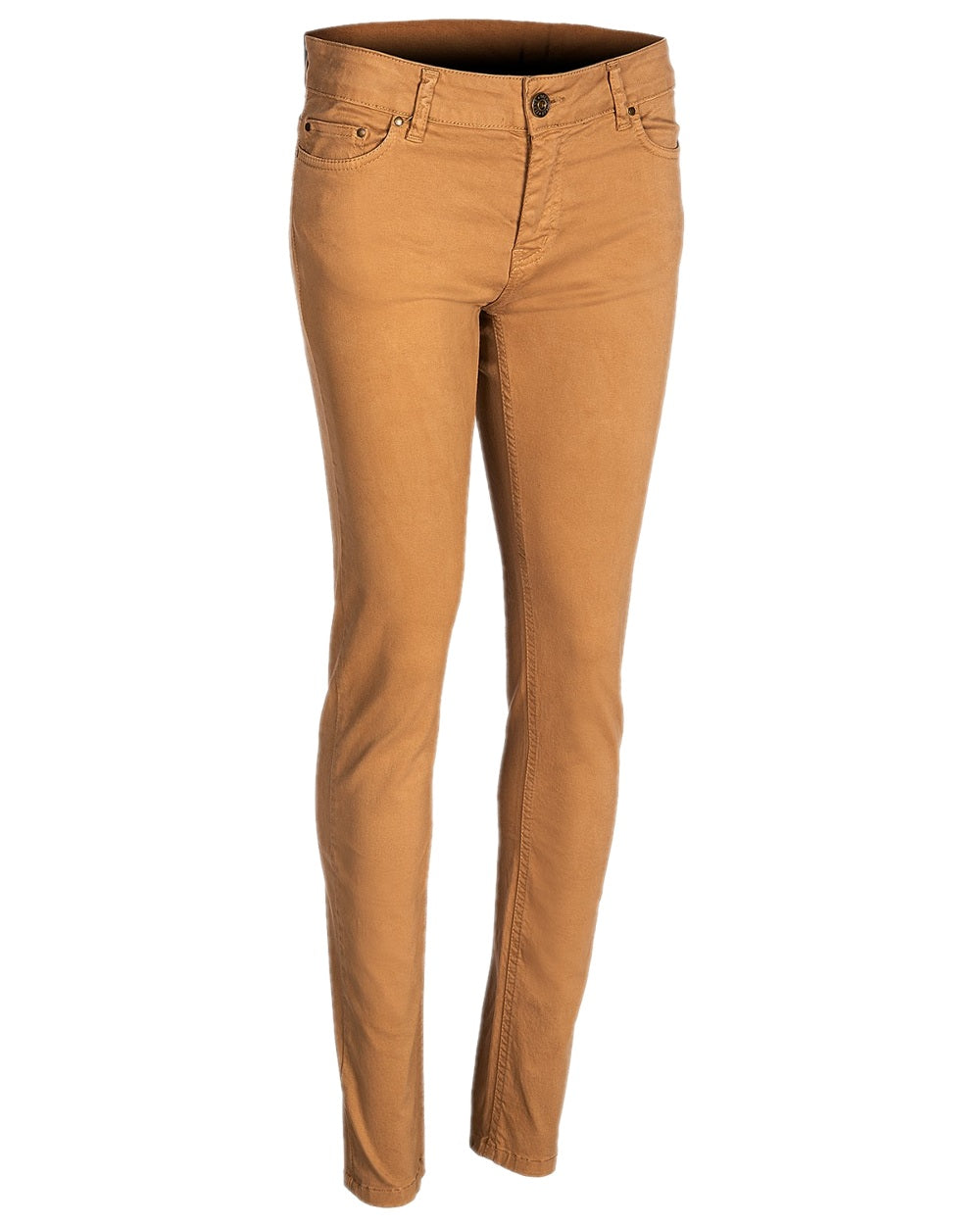 Camel Coloured Baleno Womens Cotton Trousers on white background 