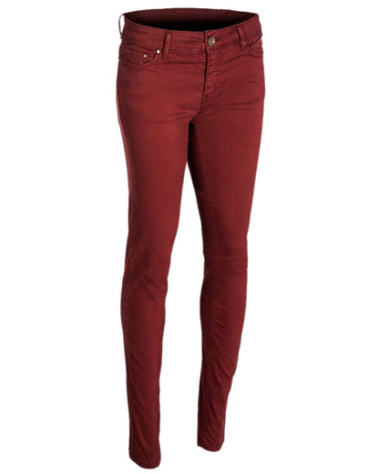 Merlot Coloured Baleno Womens Cotton Trousers on white background 