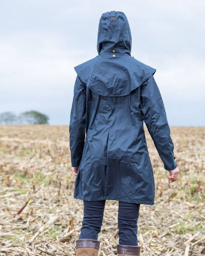 Navy Blue Coloured Baleno Worcester Ladies Jacket on  farm background 