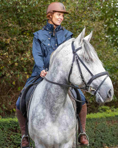 Navy Blue Coloured Baleno Worcester Ladies Jacket on forest background 