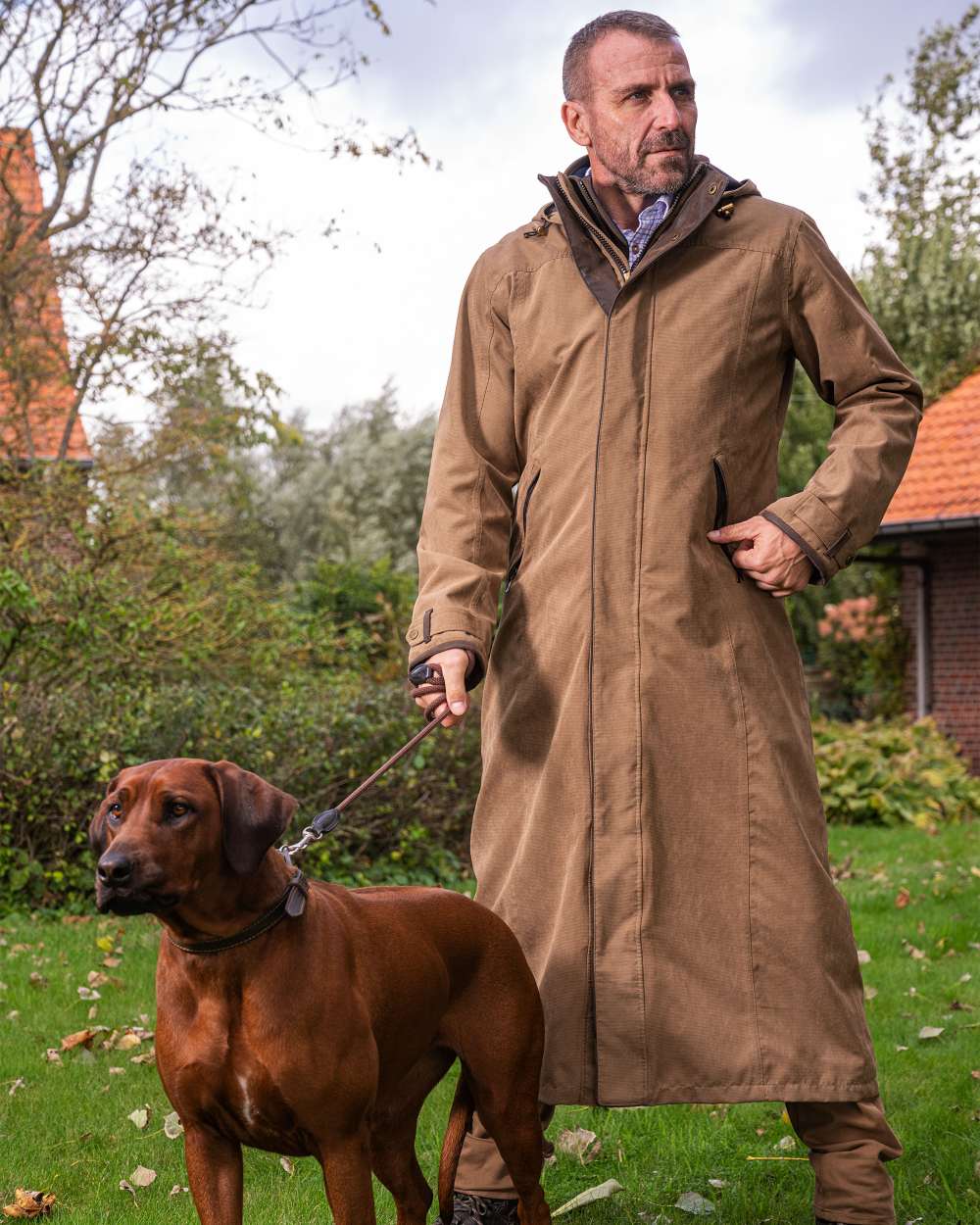 Baleno Livingstone Long Waterproof Coat in Camel 