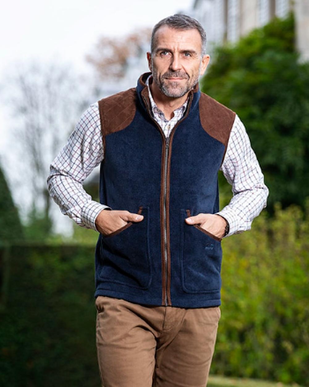 Baleno Newington Fleece Gilet in Navy Blue 