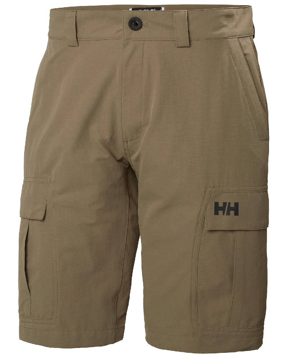 Bedrock coloured Helly Hansen mens quick dry cargo shorts on white background 