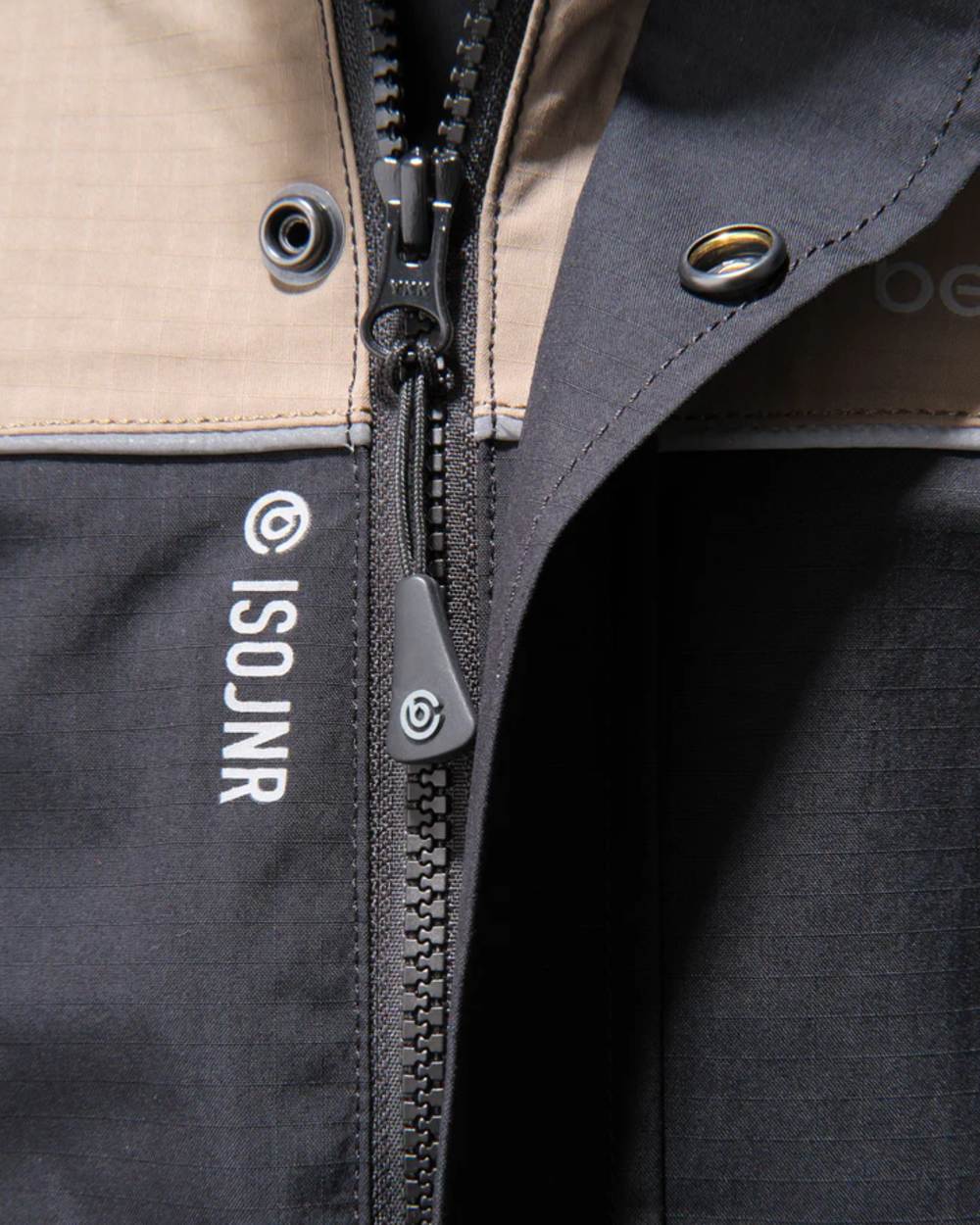 Black Mushroom coloured Betacraft Childrens ISOJNR Jacket on white background 