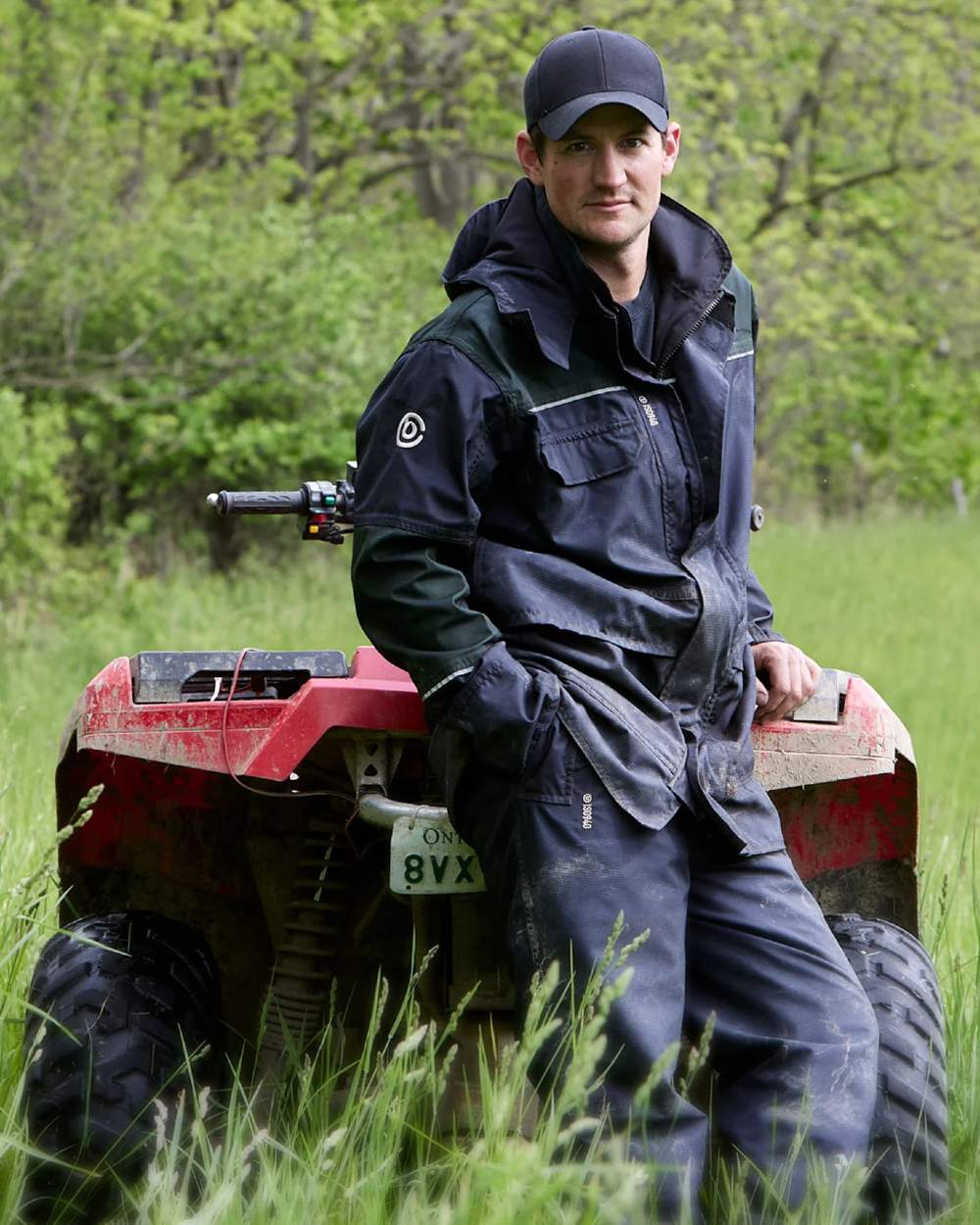 Black Moss coloured Betacraft ISO940 Eco Elite Parka on outdoor background 