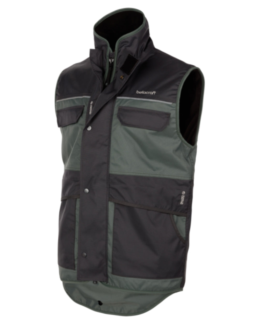 Greenstone Charcoal coloured Betacraft ISO940 Vest on white background 