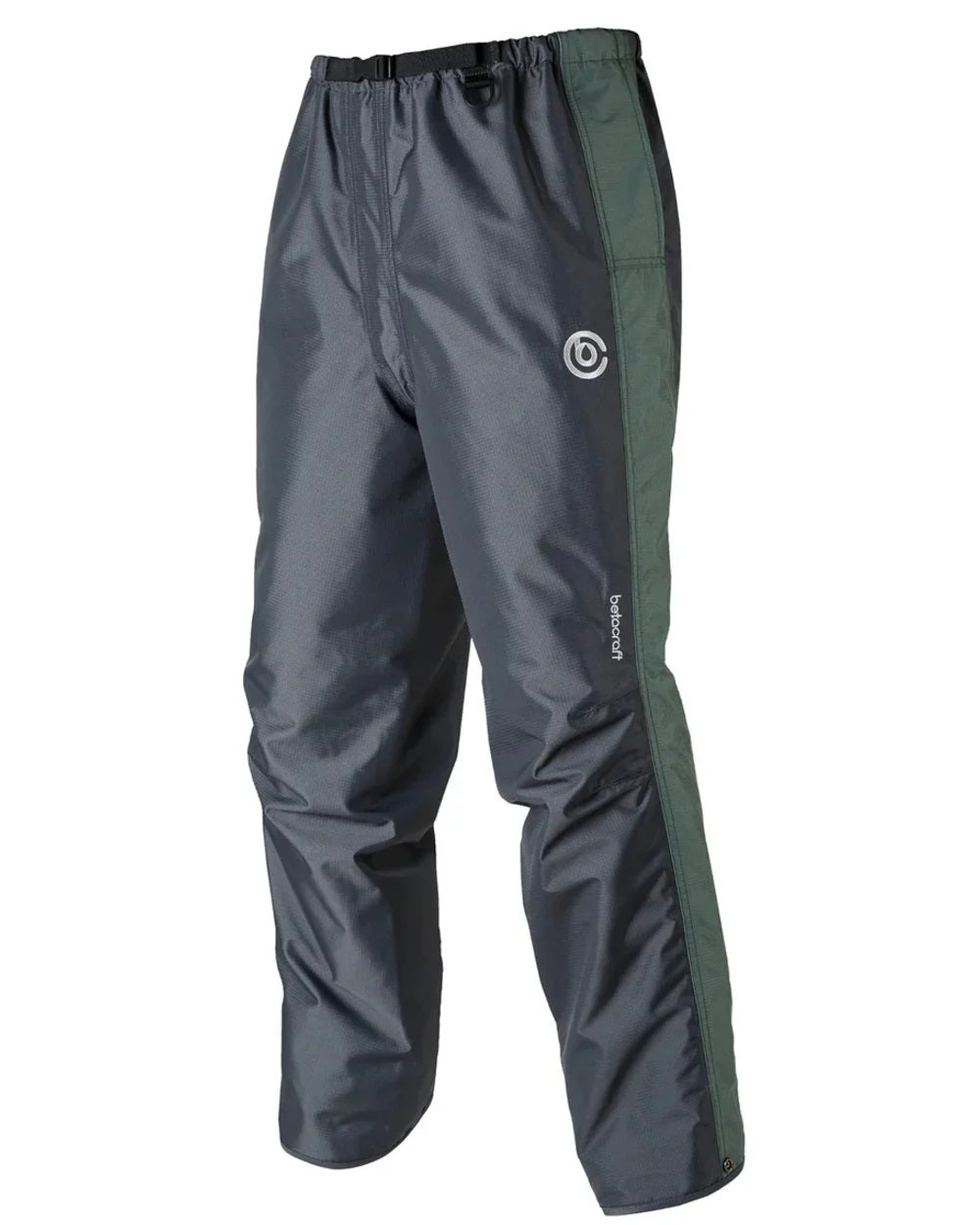 Greenstone Charcoal coloured Betacraft ISO940 Waterproof Overtrousers on white background 