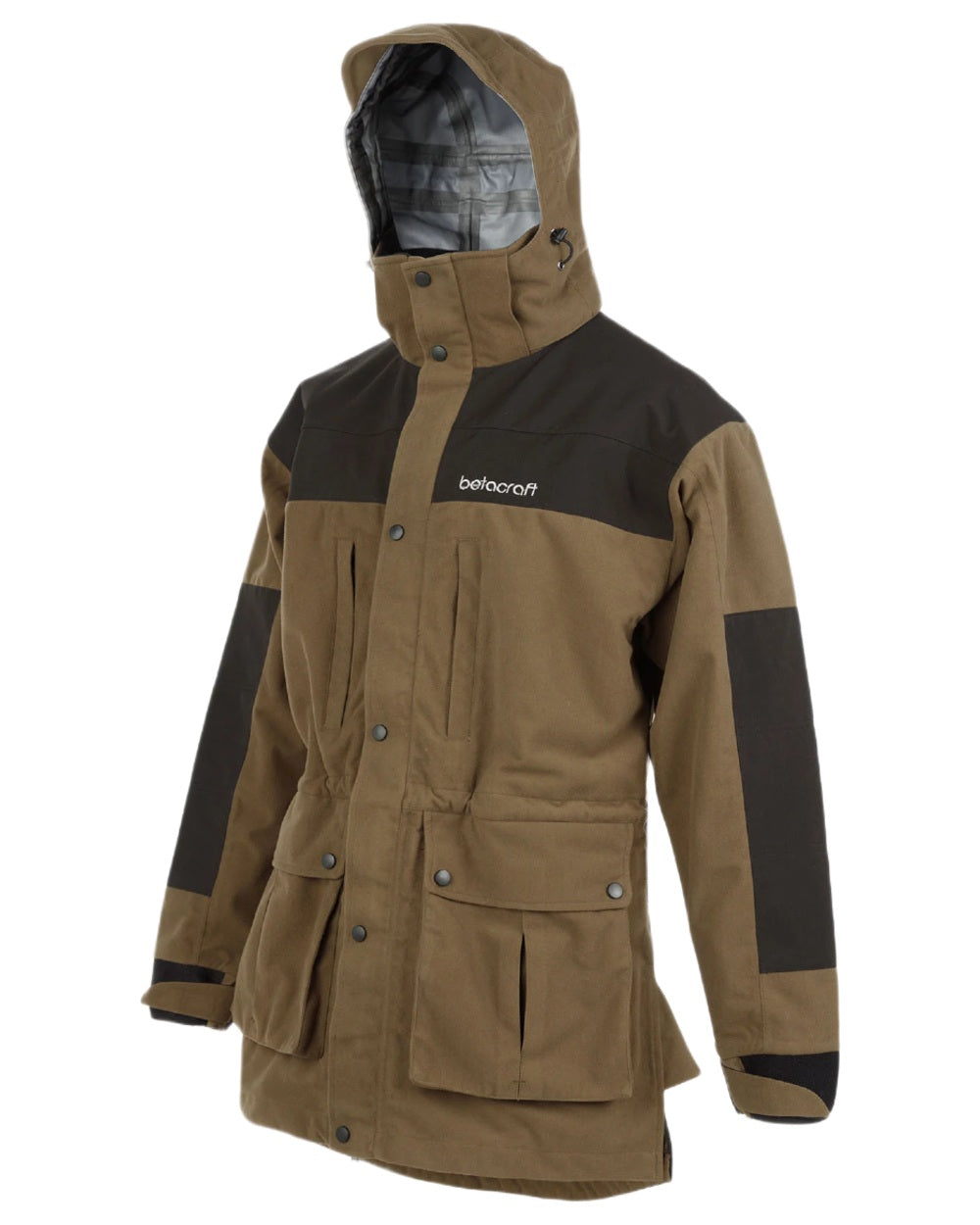 Taupe coloured Betacraft Mamaku Jacket on white background 