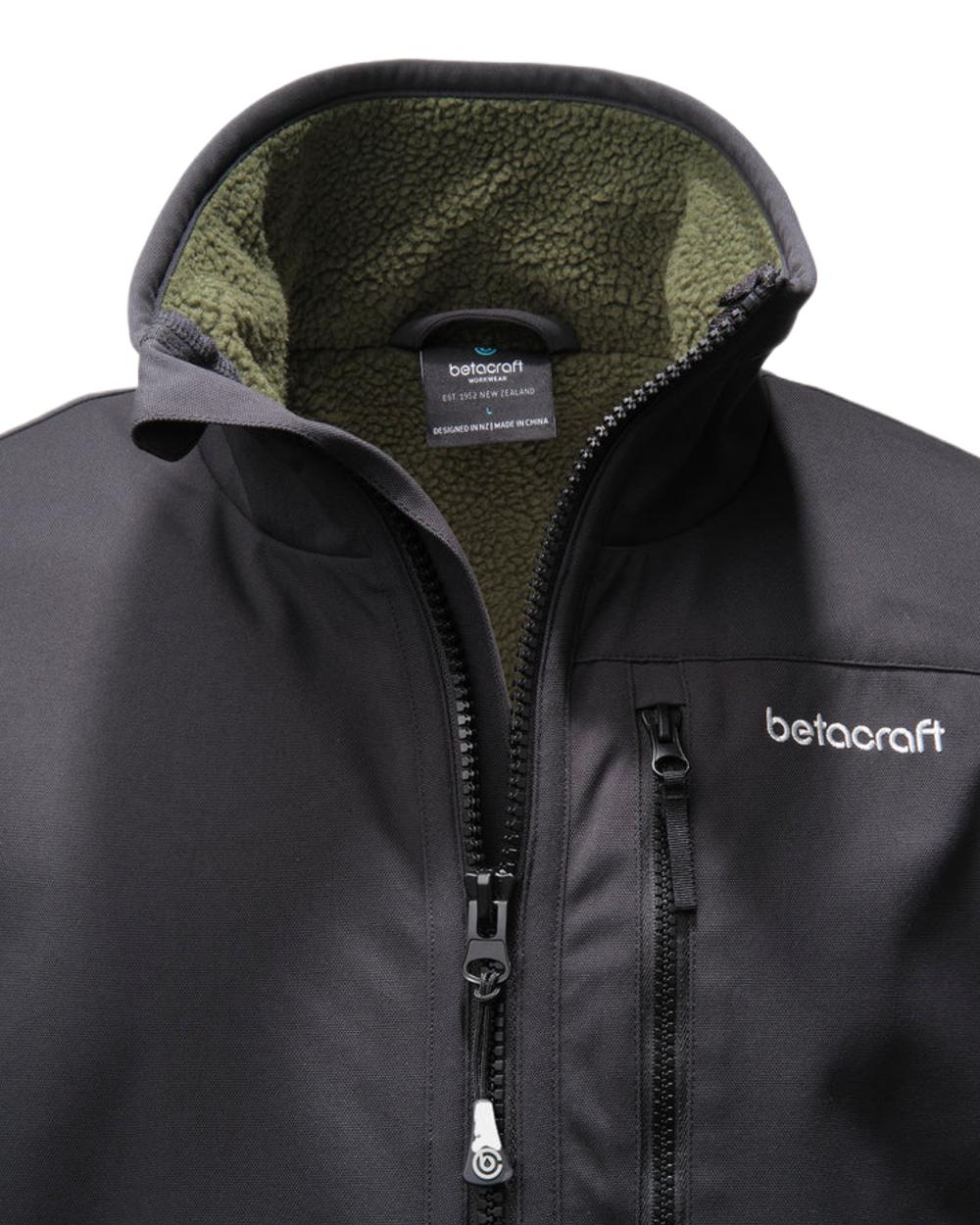 Jet Black coloured Betacraft Mens Gully Short Sleeve Jacket on white background 