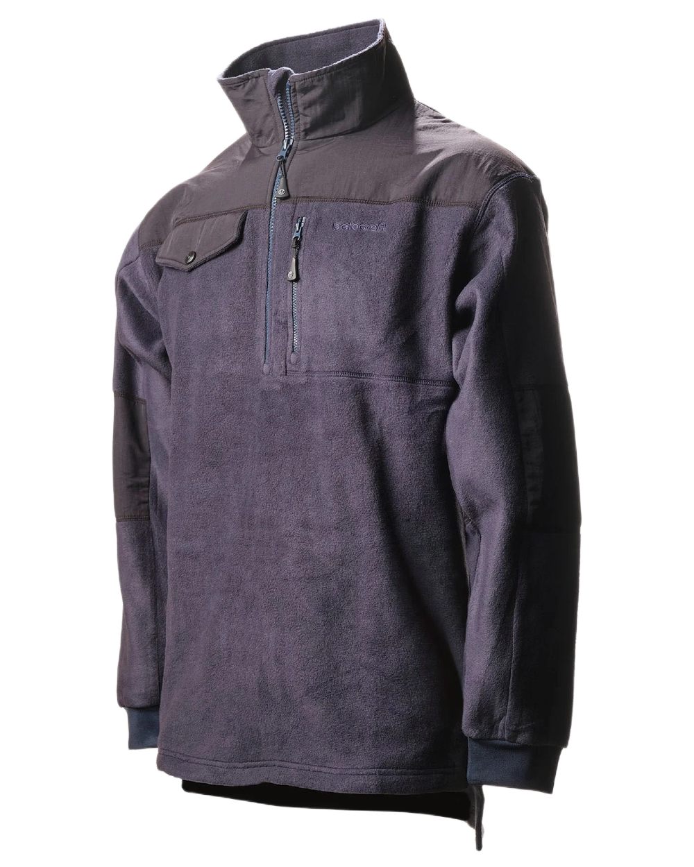 Navy coloured Betacraft Quest Eco Fleece Half Zip Top on white background 
