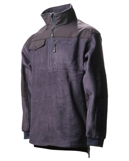 Navy coloured Betacraft Quest Eco Fleece Half Zip Top on white background 