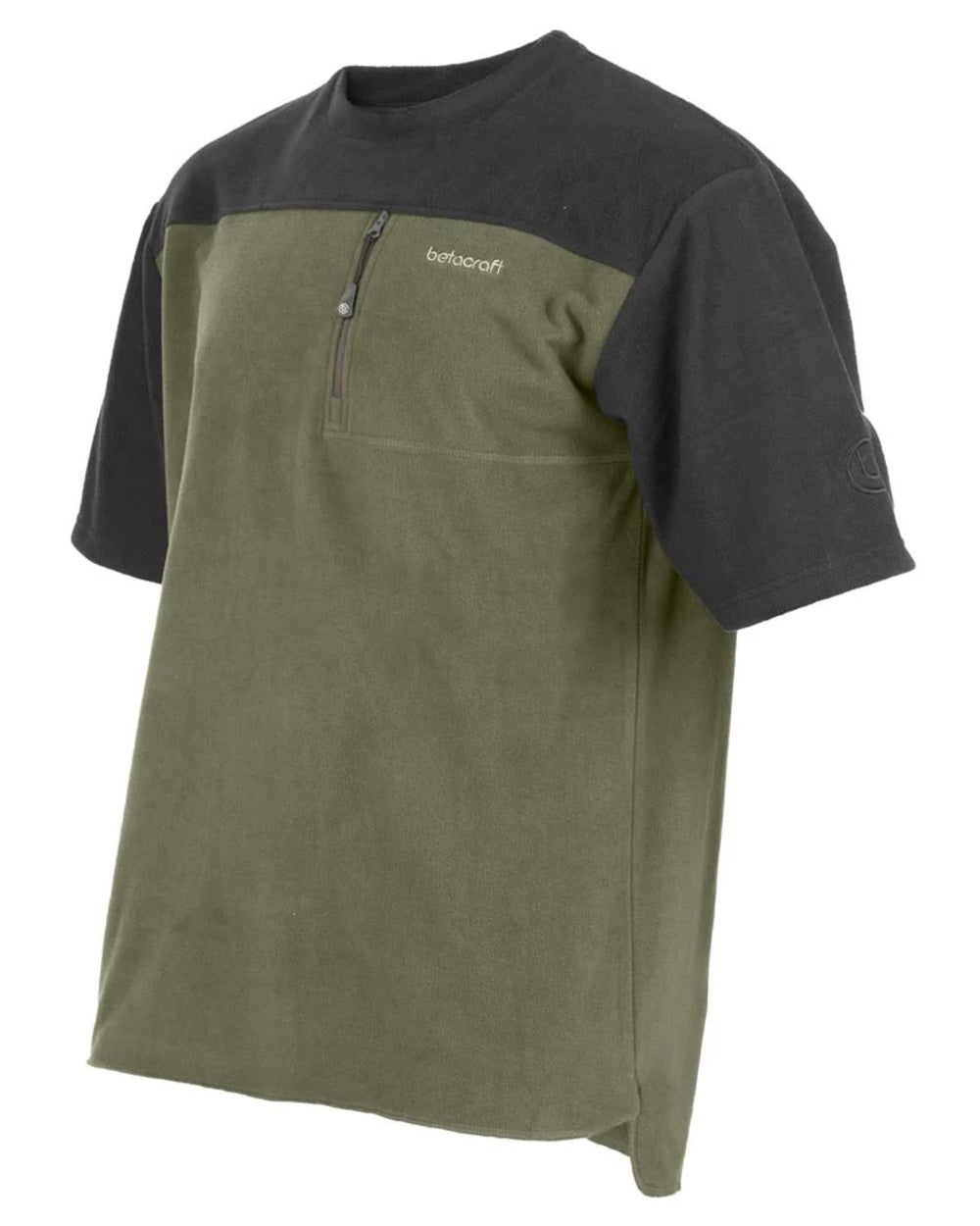 Olive Black coloured Betacraft Quest Fleece T-Shirt on white background 