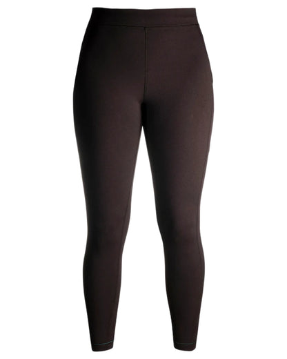 Jet Black coloured Betacraft Womens Baltic Fleece Tights on white background 