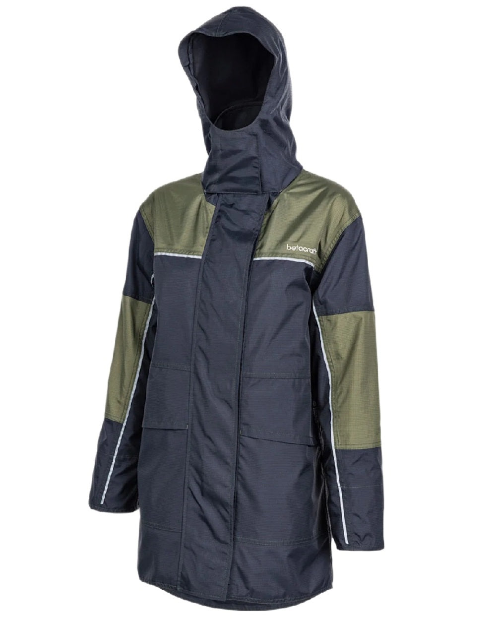 Black Saddle Coloured Betacraft Womens ISO940 Parka on white background 