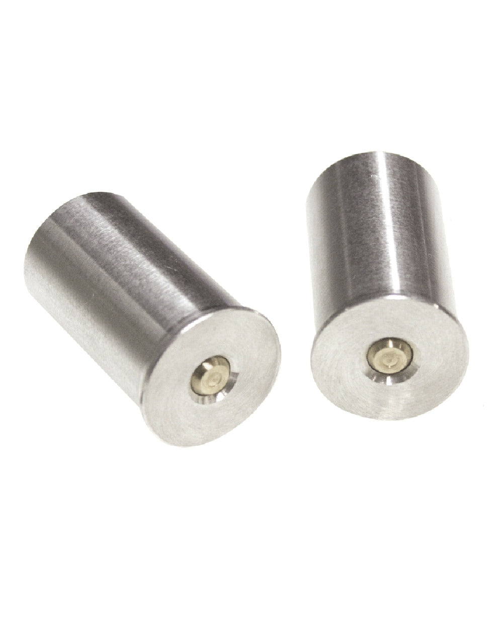 Titanium Coloured Bisley Alloy Snap Caps on white background 