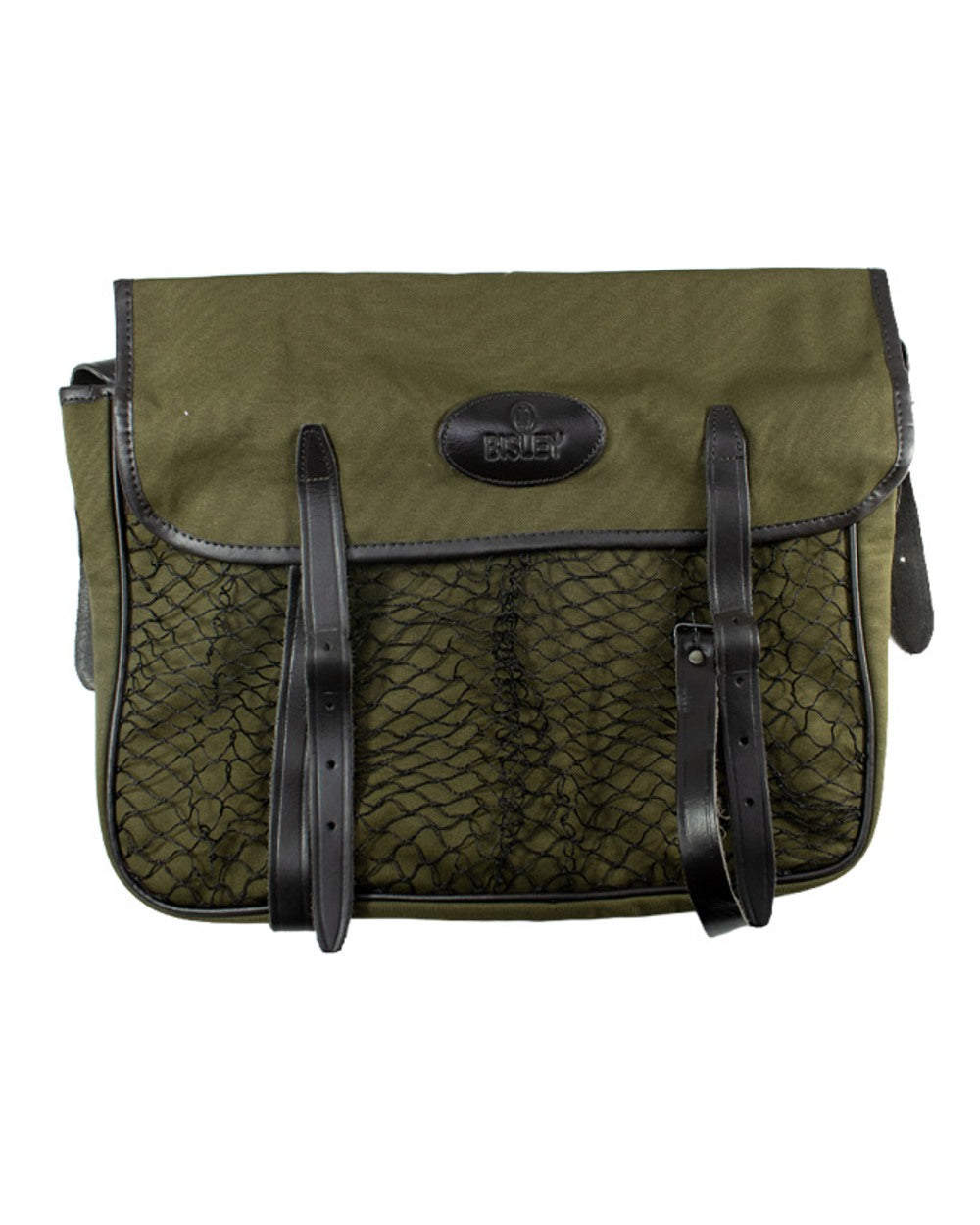Green coloured Bisley Canvas Game Bag on white background 