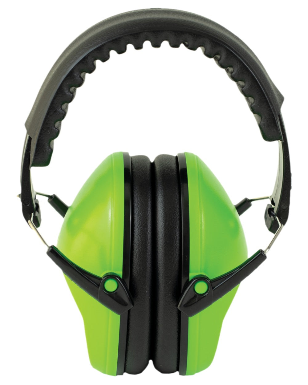 Luminous Green Coloured Bisley Compact Hearing Protection on white background 