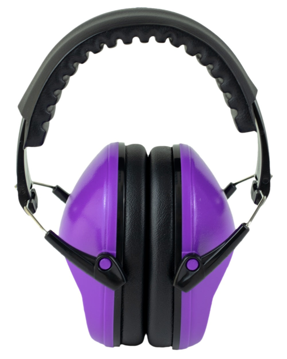 Purple Coloured Bisley Compact Hearing Protection on white background 