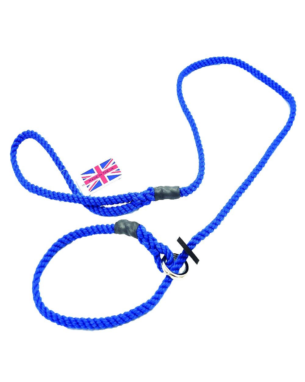 Blue Coloured Bisley Deluxe Slip Lead with Rubber Stop on white background 