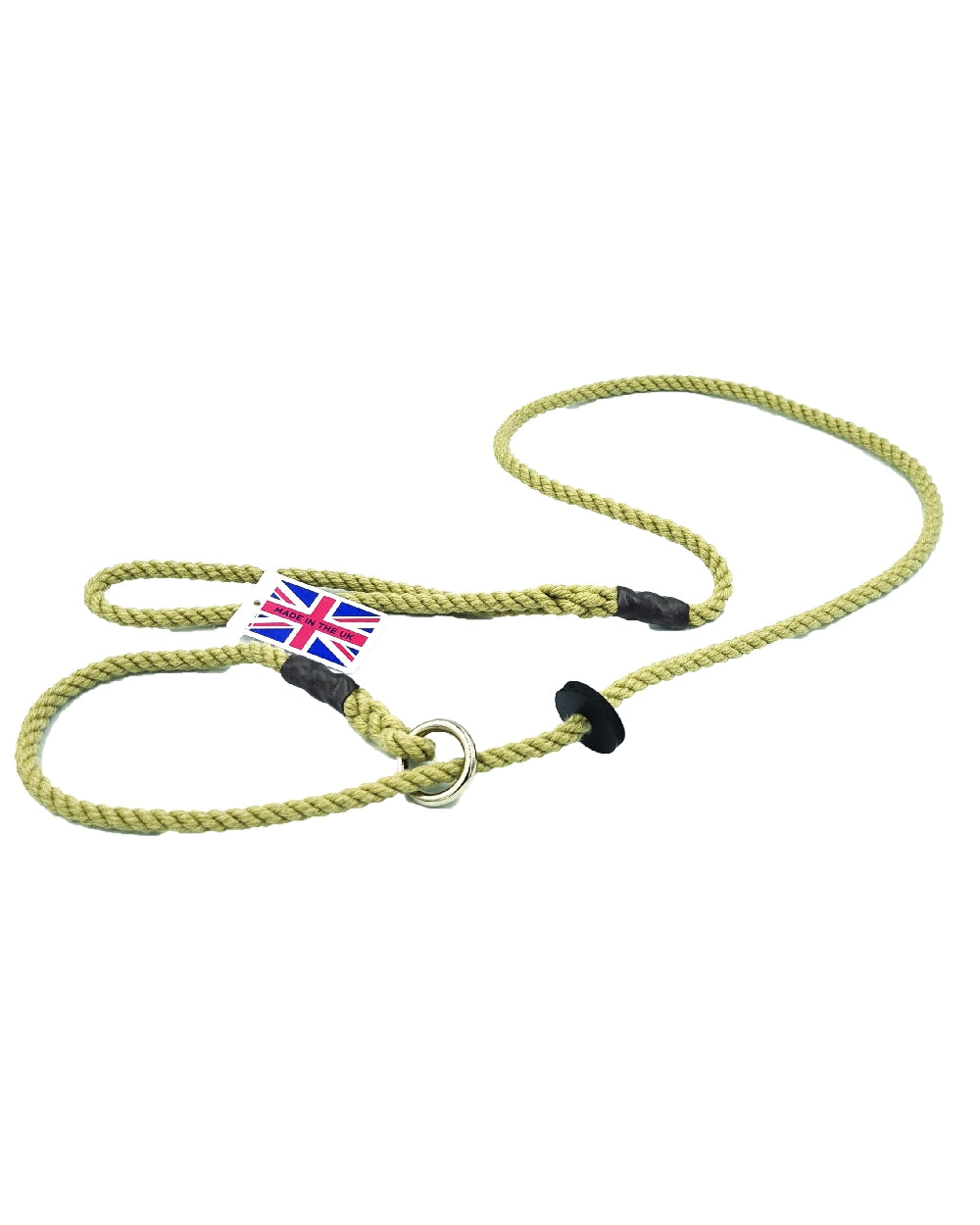 Natural Coloured Bisley Deluxe Slip Lead with Rubber Stop on white background 