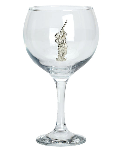 Shooter styled Bisley Gin Glass on white background 