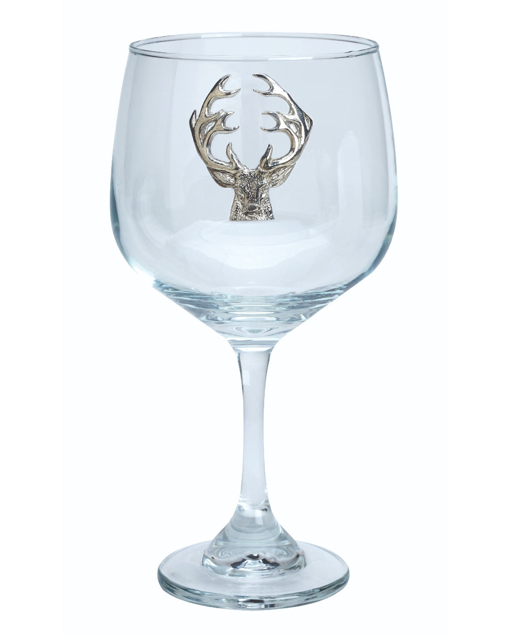 Stag styled Bisley Gin Glass on white background 