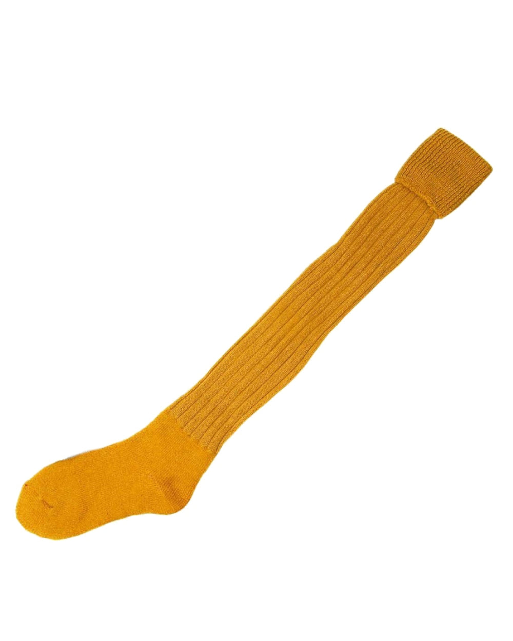 Yellow coloured Bisley Plain Stockings On White Background 