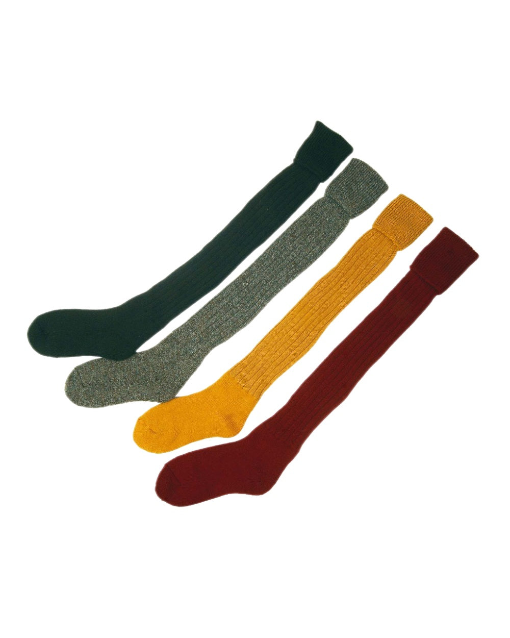 Olive coloured Bisley Plain Stockings On White Background 