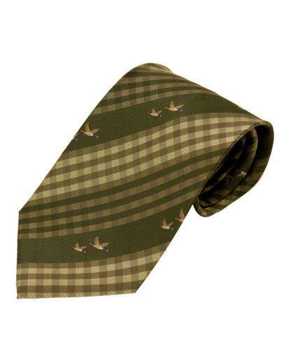 Duck Check Style Bisley Polyester Tie on white background 
