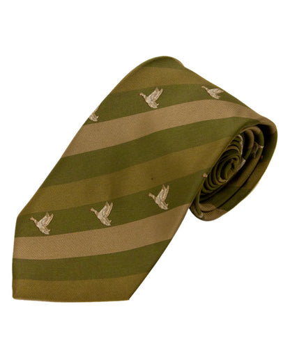 Duck Striped Style Bisley Polyester Tie on white background 