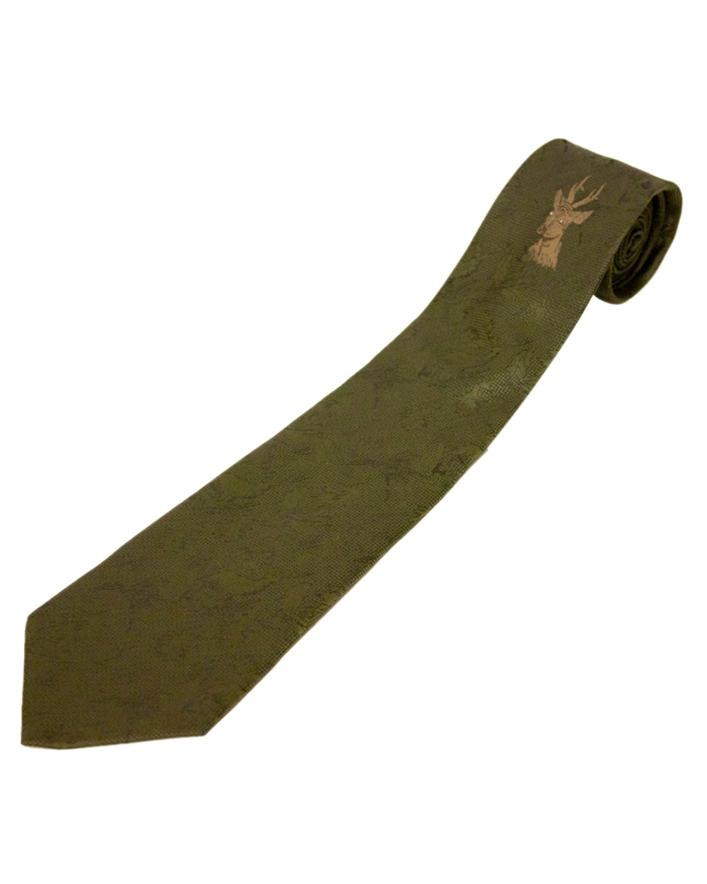 Single Buck Style Bisley Polyester Tie on white background 