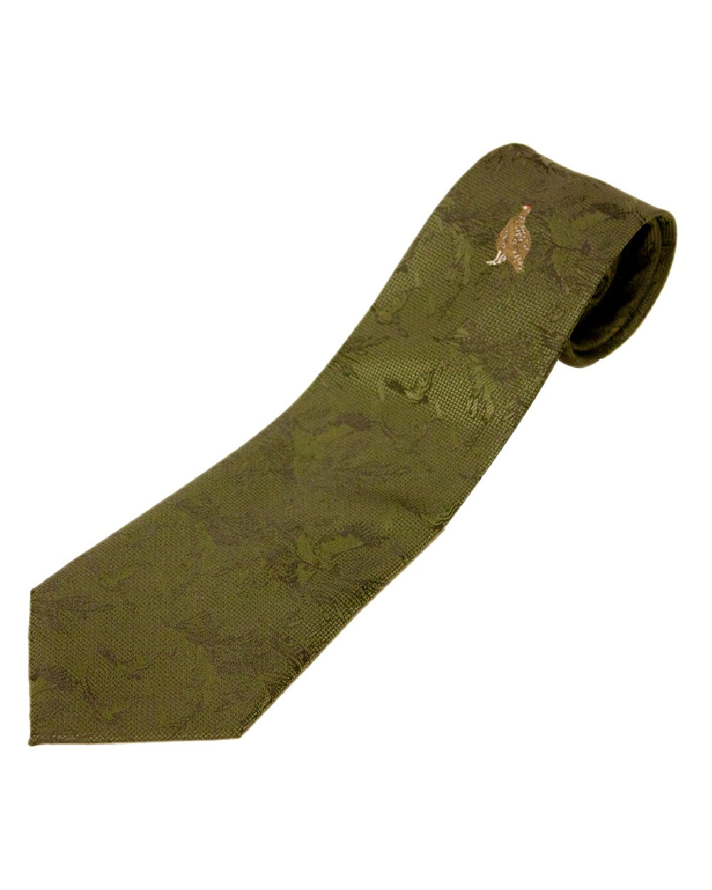 Single Grouse Style Bisley Polyester Tie on white background 