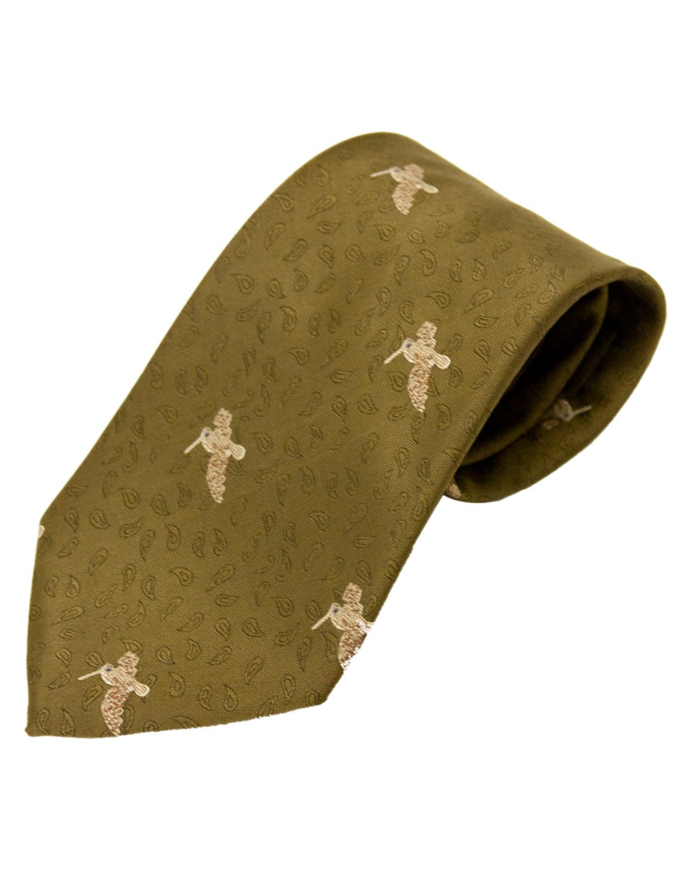 Woodcock Style Bisley Polyester Tie on white background 