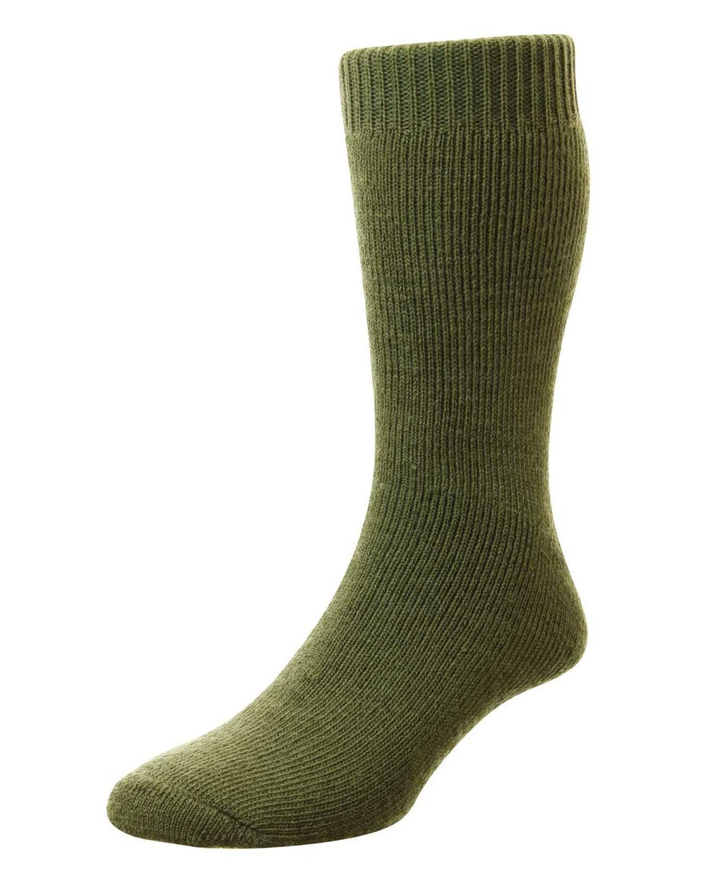 Green Coloured Bisley Rambler Socks on white background 