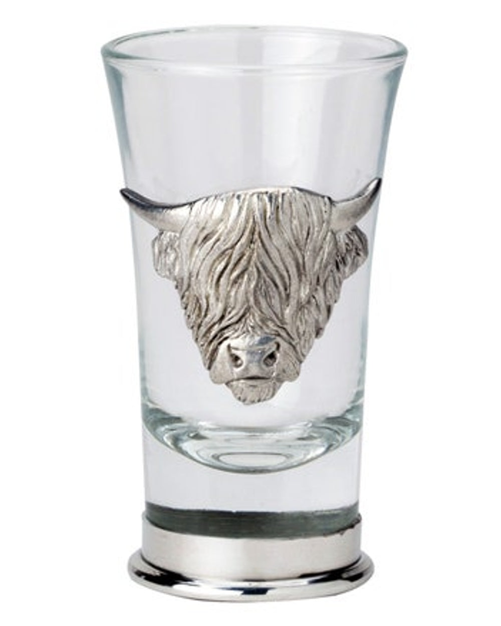 Bisley Shot Glasses In Highland Cow on a white background 