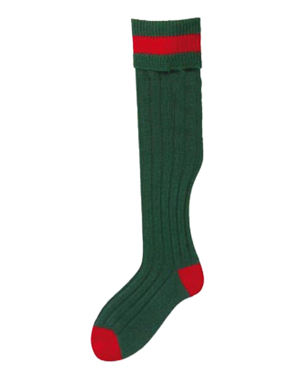 Bottle Red Coloured Bisley Stockings on white background 