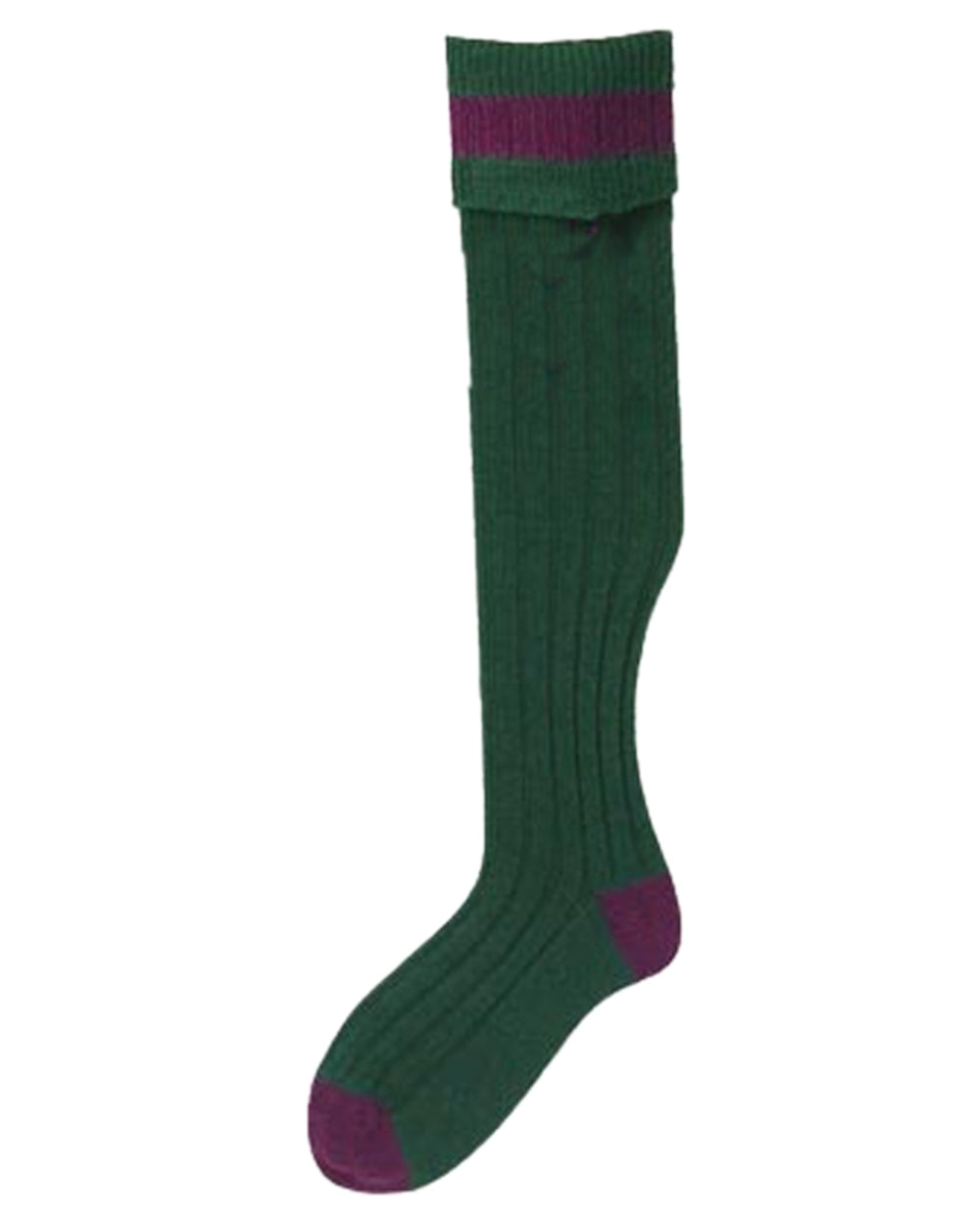 Bottle Vine Coloured Bisley Stockings on white background 