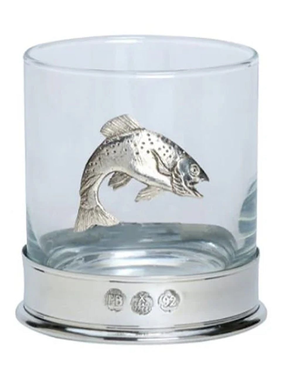 Bisley Whisky Glasses in trout on a white background 