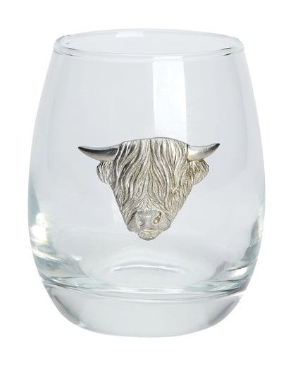 Highland Cow Styled Bisley Wine Tumbler on a white background 