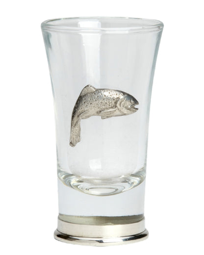 Bisley Shot Glasses in Trout on a white background 