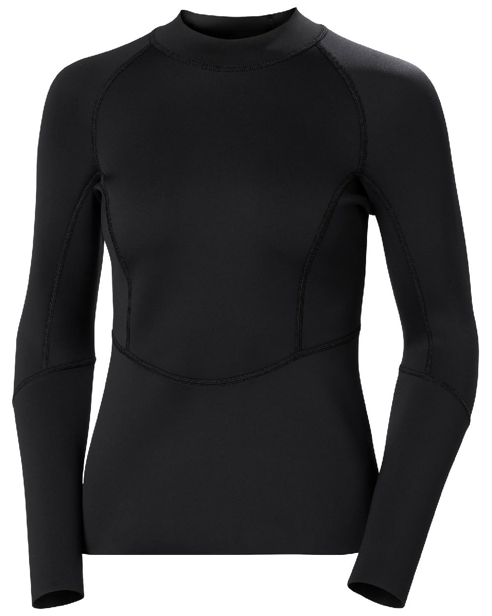 Black coloured Helly Hansen womens waterwear sailing top on a white background 