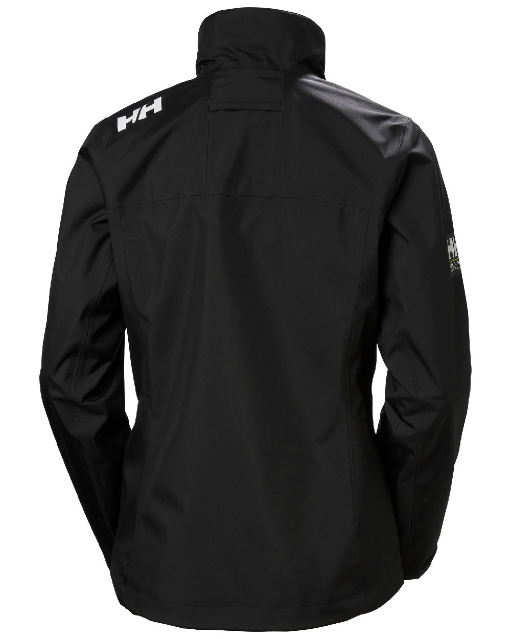 Black coloured Helly Hansen Womens Crew Sailing Jacket 2.0 on white background 