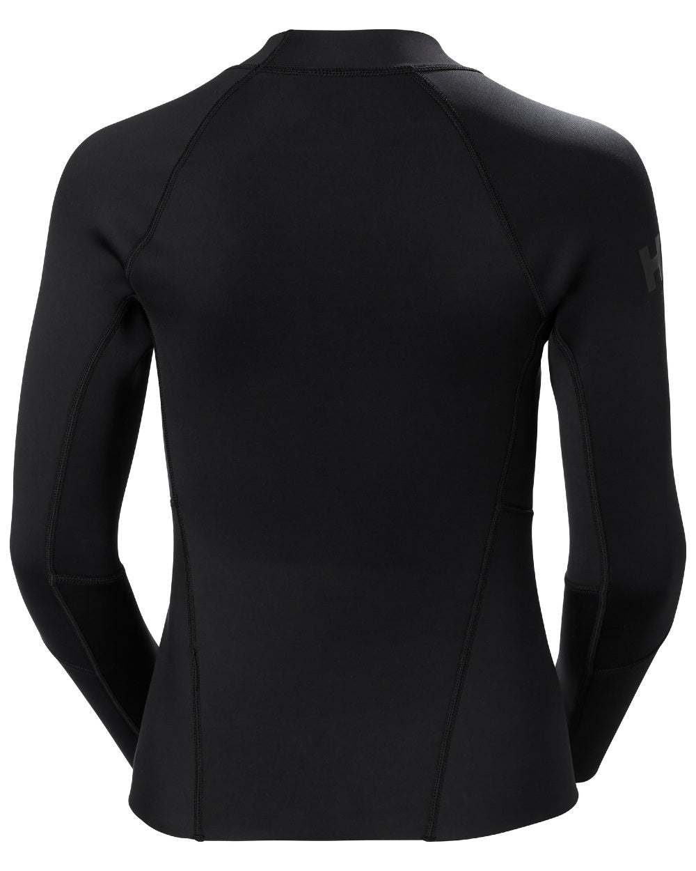 Black coloured Helly Hansen womens waterwear sailing top on a white background 