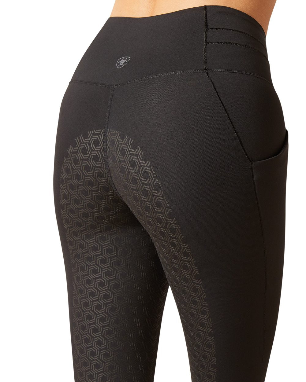 Black Coloured Ariat Womens Eos 2.0 Full Seat Tight On A White Background 