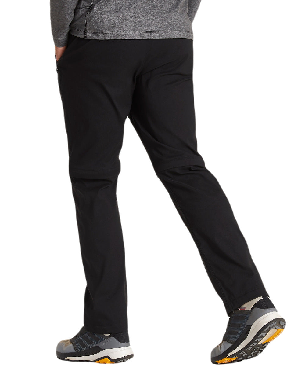 Black Coloured Craghoppers Mens Kiwi Pro II Convertible Trousers On A White Background 